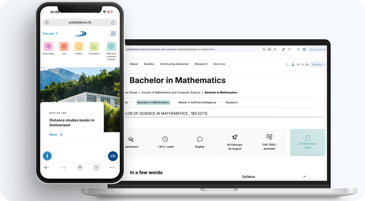 Mockup UniDistance Website
